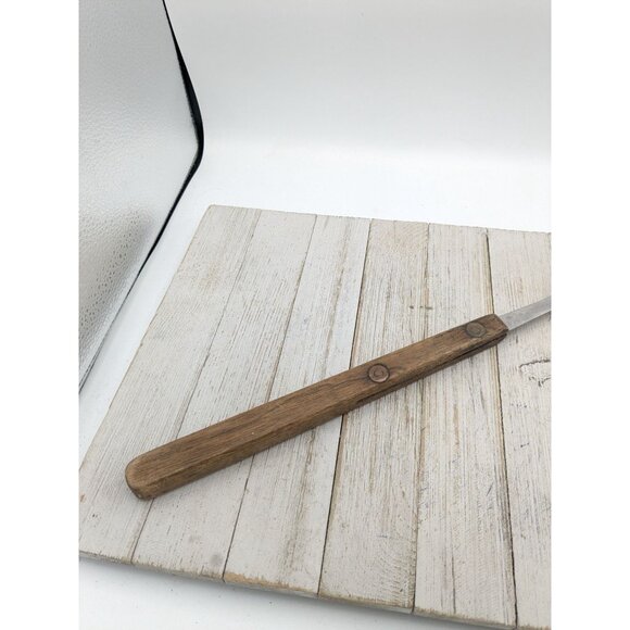 Vintage Flint Arrowhead Stainless USA Serving Meat Fork 17 1/2" Wooden Handle US - Picture 5 of 7